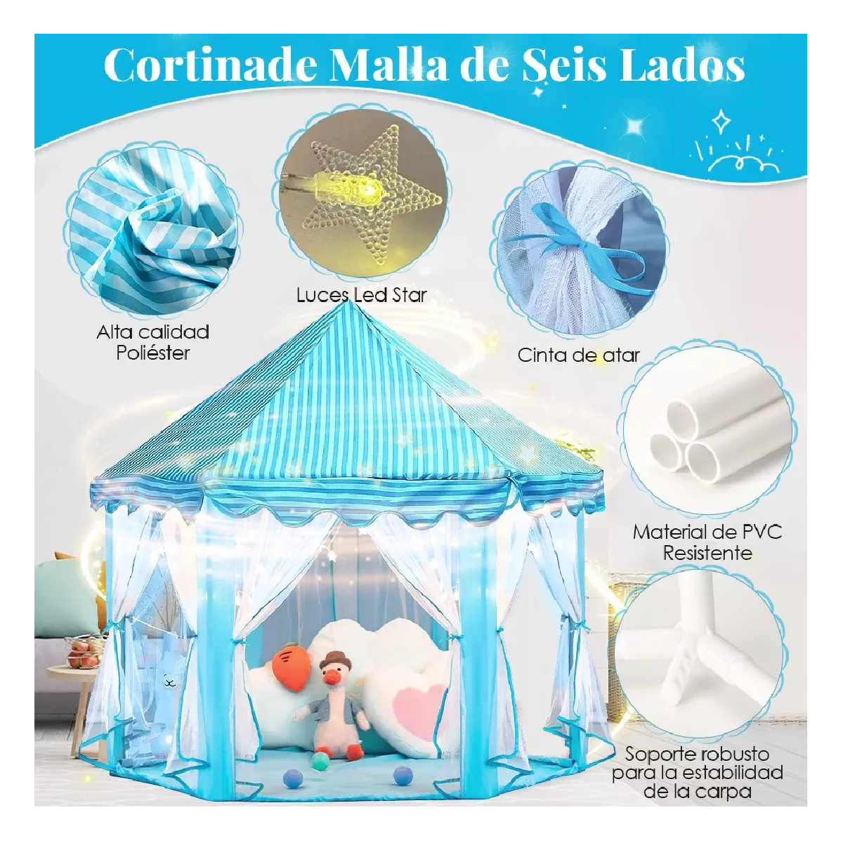 Foto 2 | Castillo Princesa Carpa Azul