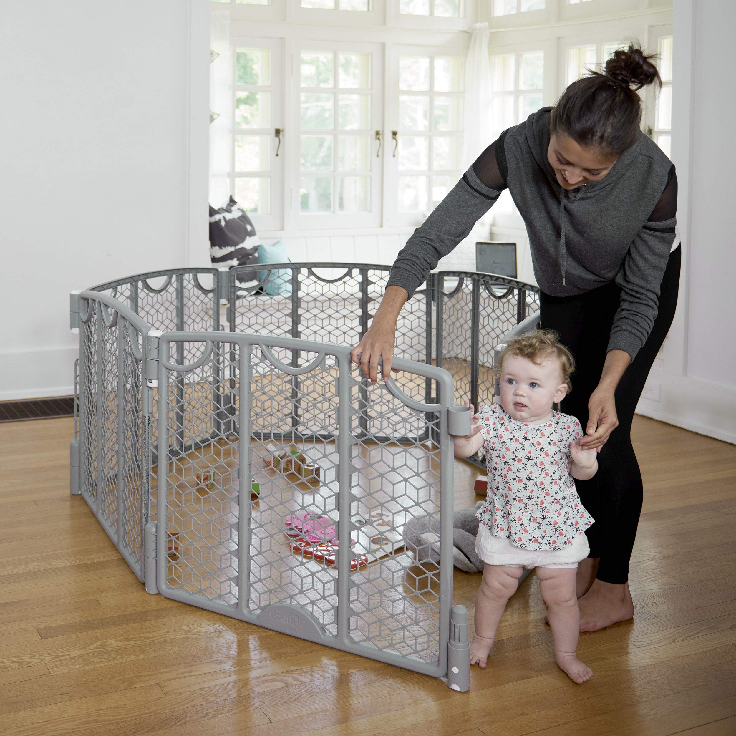 Foto 7 | Play Space Evenflo, Versátil, 6 Paneles Ajustables (gris Frío) - Venta Internacional.