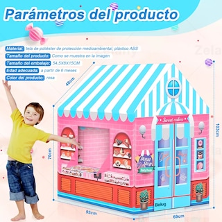 Foto 2 | Tienda Carpa Casita Casa Juguete Rosa con Azul Belug