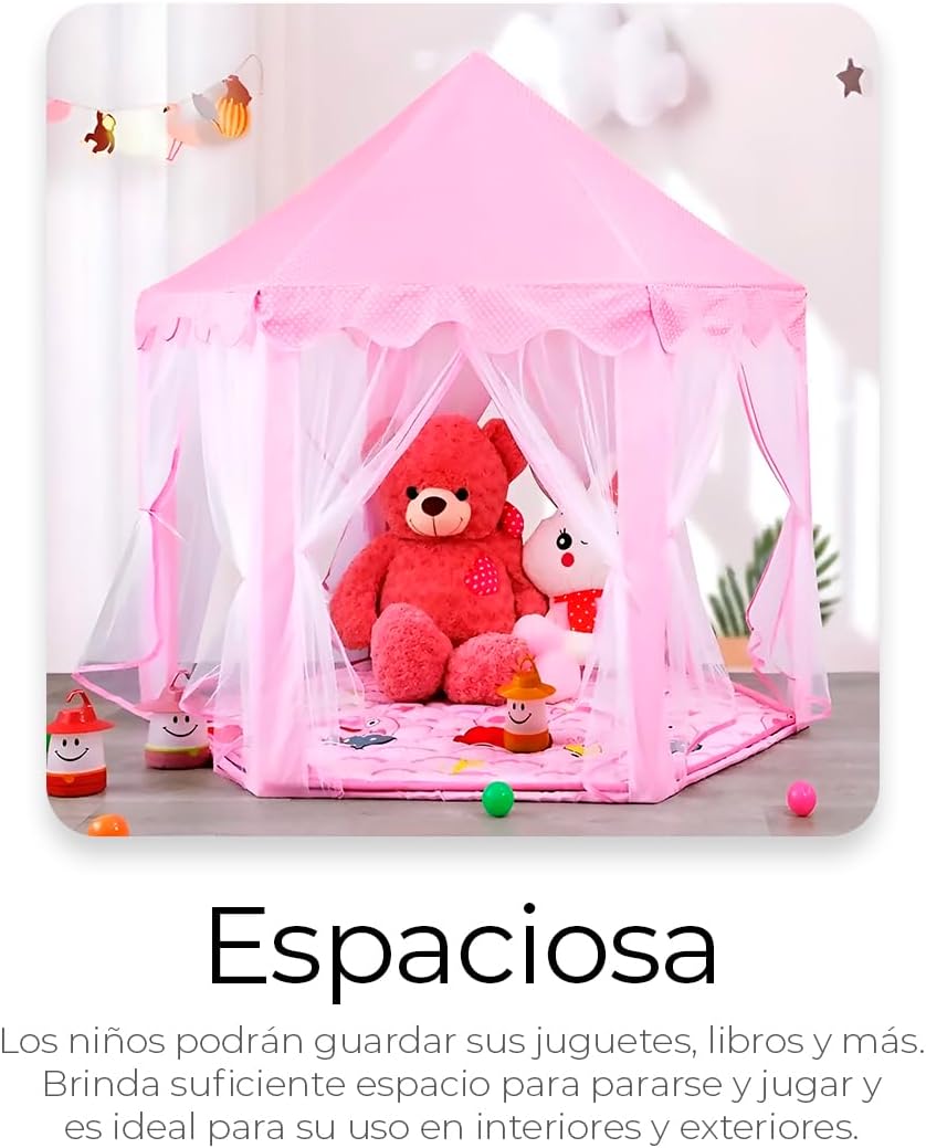 Foto 2 | Carpa Infantil Tipo Castillo de Princesas Rosa