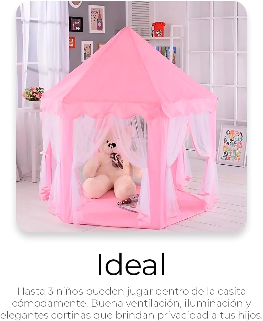 Foto 3 | Carpa Infantil Tipo Castillo de Princesas Rosa