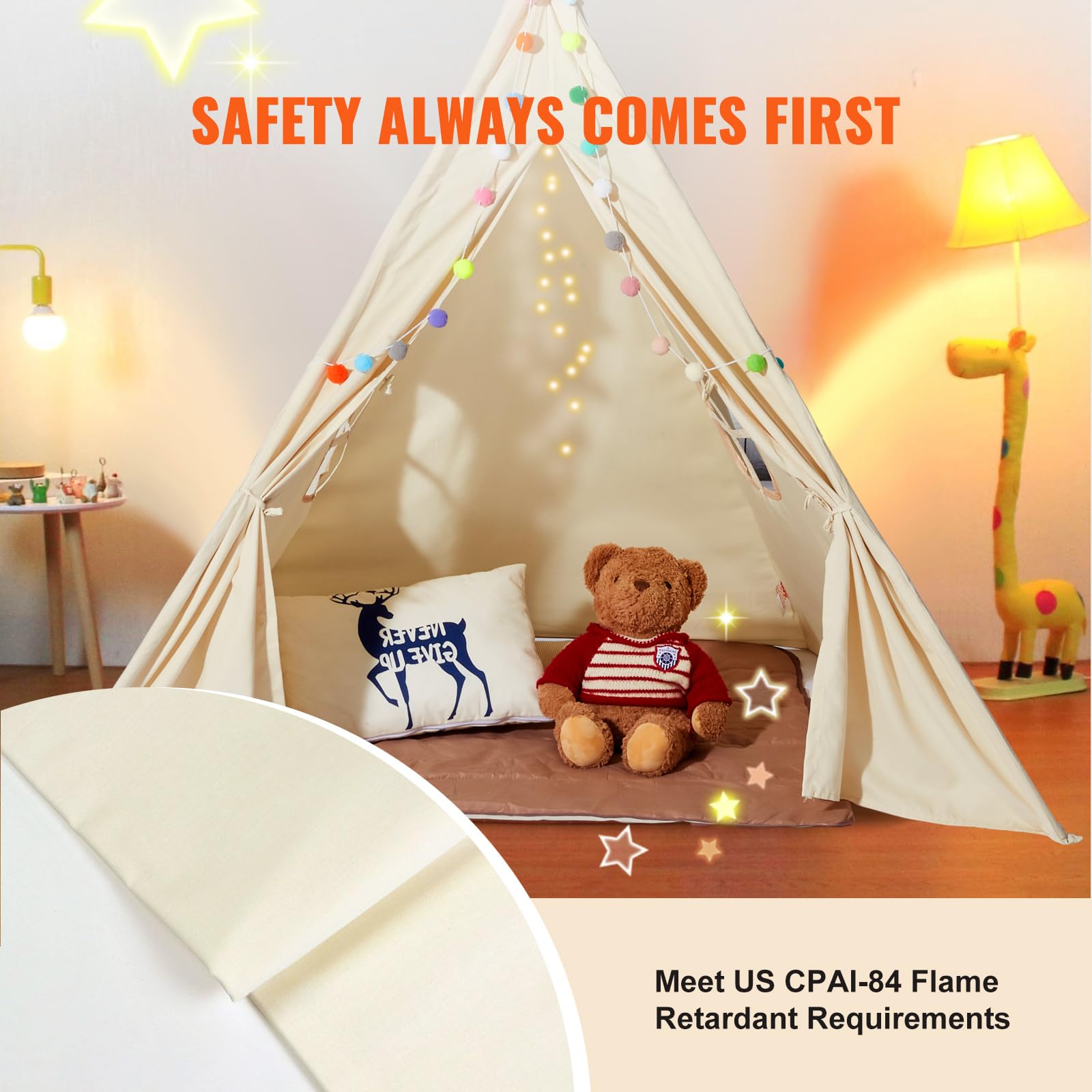 Foto 5 pulgar | Carpa Tipi Vevor de Interior para Niños - Venta Internacional