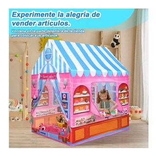 Foto 3 | Tienda Carpa Casita Casa Juguete Rosa Con Azul Belug