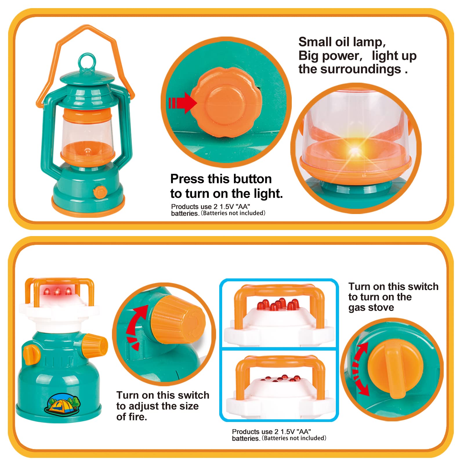 Foto 5 | Tienda De Campaña Fun Little Toys Desplegable Con Equipo De Campamento Para Niños - Venta Internacional.