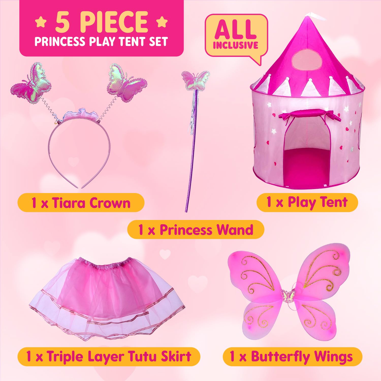 Foto 4 pulgar | Pack De Disfraces Play Tent Playz Princess Castle Con Disfraz - Venta Internacional.