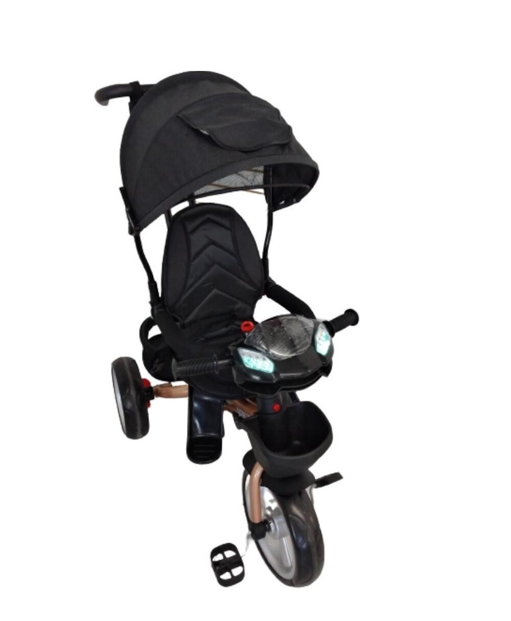 Foto 2 pulgar | Triciclo Angelin Baby con Asiento Giratorio a 360 Luz Sonido Negro