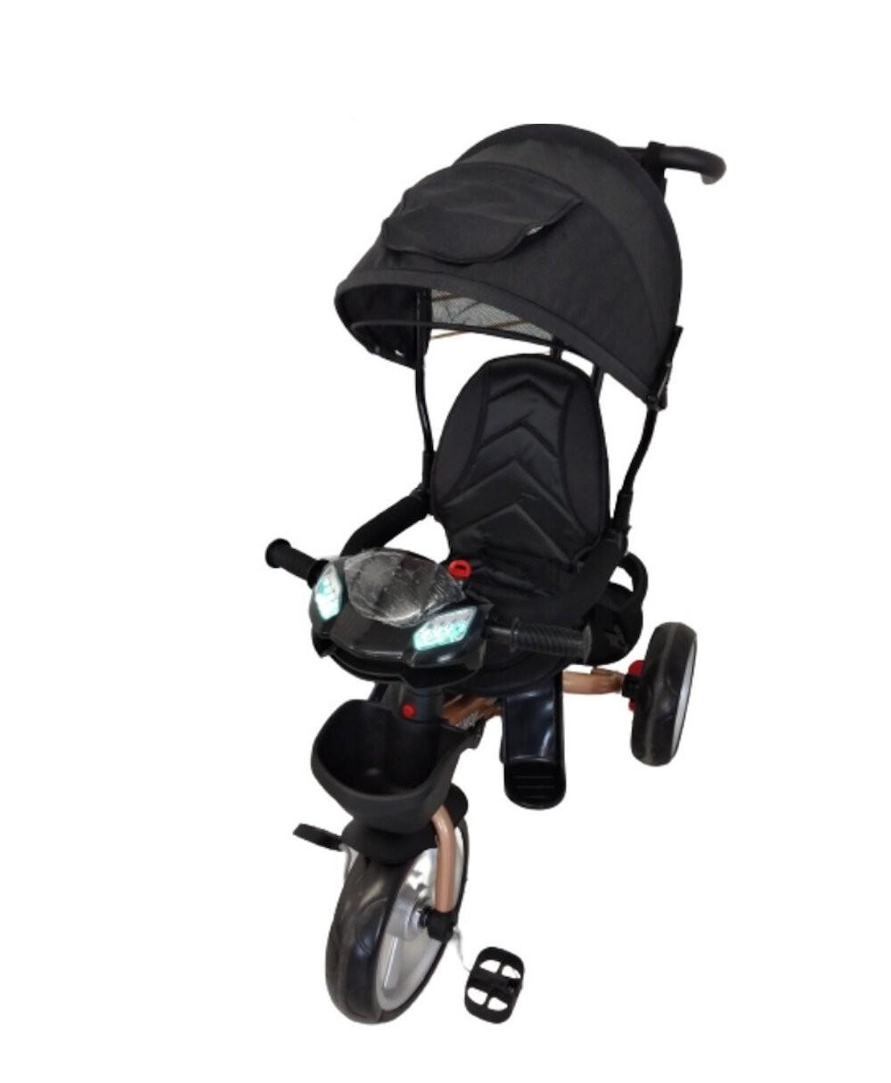 Foto 3 pulgar | Triciclo Angelin Baby con Asiento Giratorio a 360 Luz Sonido Negro