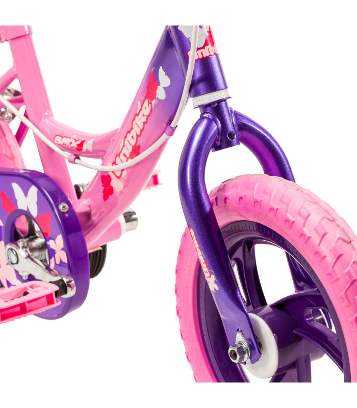 Foto 4 pulgar | Bicicleta Rodada 12 con Ruedas de Entrenamiento Rosa para Niños