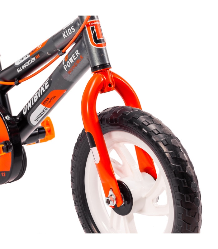 Bicicleta Unibike Rodada 12 Con Ruedas De Entrenamiento Naranja