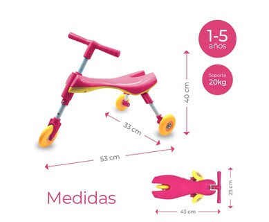 Foto 3 | Triciclo Funbu Bimba Scooter Plegable Niño Infantil Sin Pedales