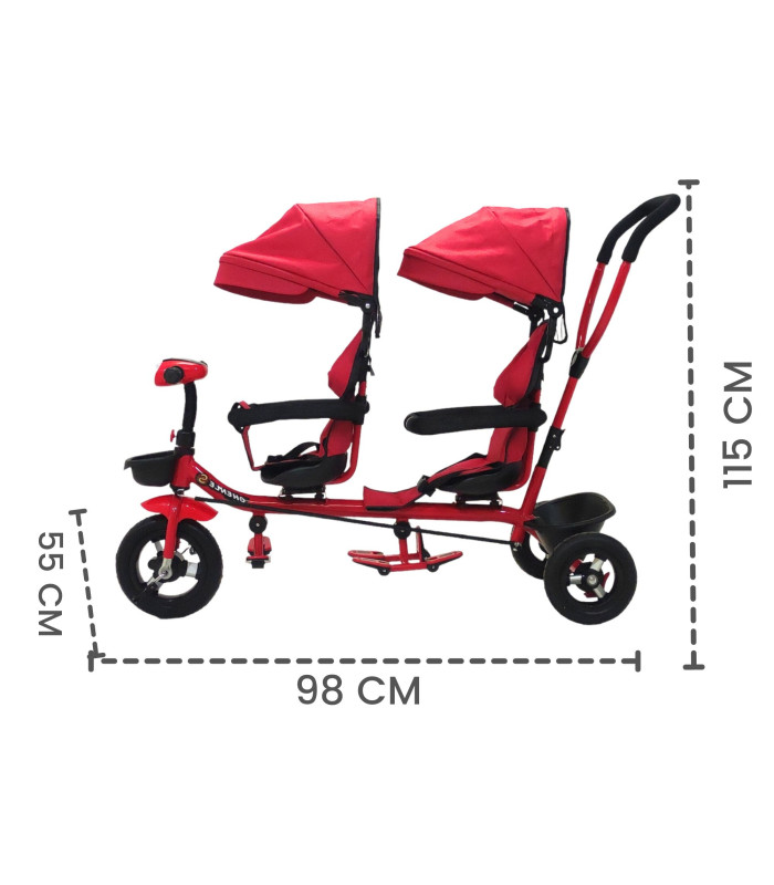 Foto 5 | Triciclo Doble Genérico Tek2029 color Rojo