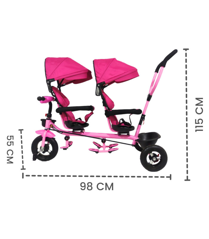 Foto 5 | Triciclo Doble Genérica Tek2029 color Rosa