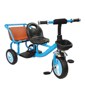 Foto 1 | Triciclo Genérica para Niños Infantil con Dos Asientos y Canasto color Azul