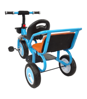 Foto 5 | Triciclo Genérica para Niños Infantil con Dos Asientos y Canasto color Azul
