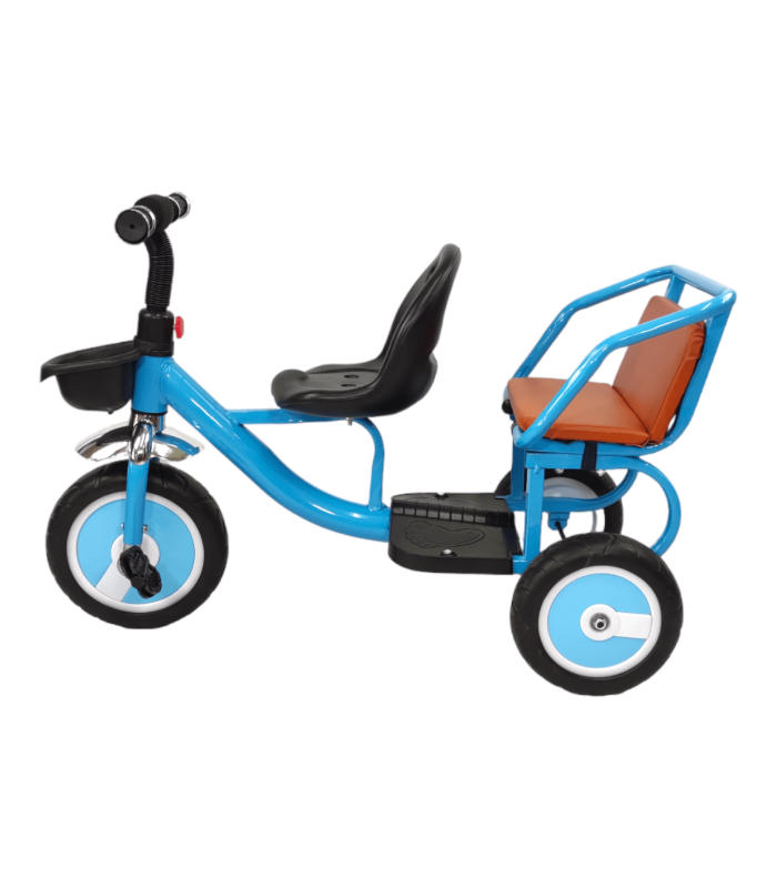 Foto 7 pulgar | Triciclo Genérica para Niños Infantil con Dos Asientos y Canasto color Azul