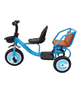 Foto 6 | Triciclo Genérica para Niños Infantil con Dos Asientos y Canasto color Azul