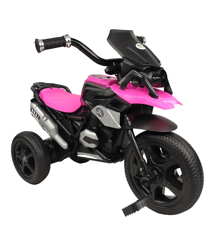 Triciclo Infantil Genérico 1688-2023 color Rosa con Diseño de Moto y Luz Frontal