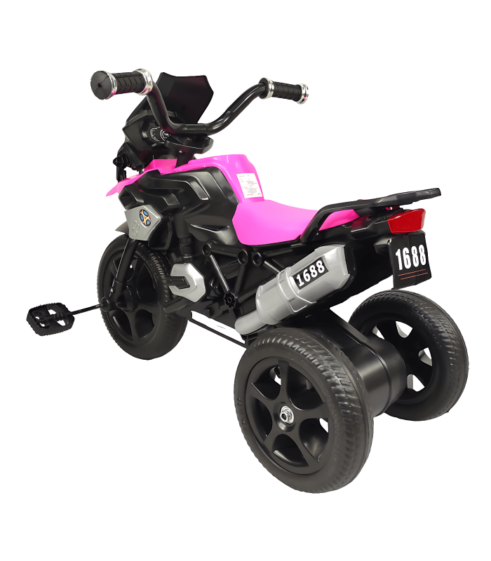 Foto 7 pulgar | Triciclo Infantil Genérico 1688-2023 color Rosa con Diseño de Moto y Luz Frontal