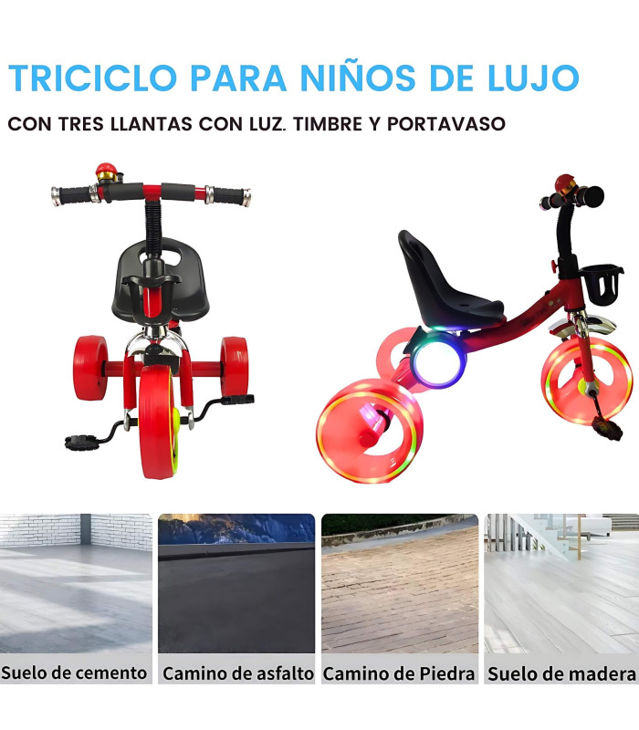 Foto 4 pulgar | Triciclo Para Niños Esfera Musical Con Luz Y Sonido Hasta 25kg