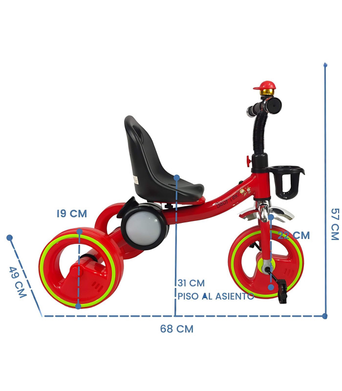 Foto 5 pulgar | Triciclo Para Niños Esfera Musical Con Luz Y Sonido Hasta 25kg