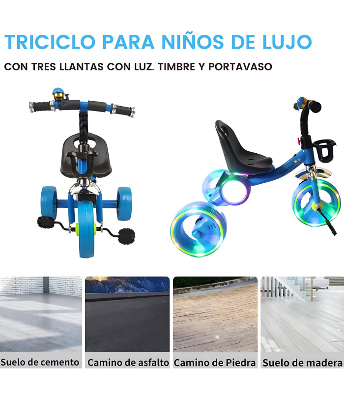Foto 4 pulgar | Triciclo Para Niños Esfera Musical Con Luz Y Sonido Hasta 25kg