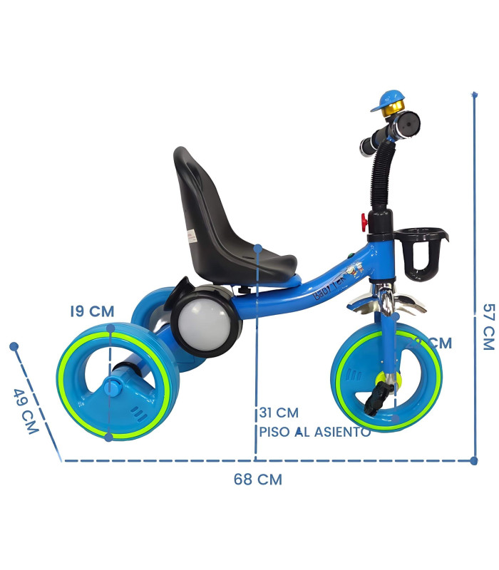 Foto 5 pulgar | Triciclo Para Niños Esfera Musical Con Luz Y Sonido Hasta 25kg