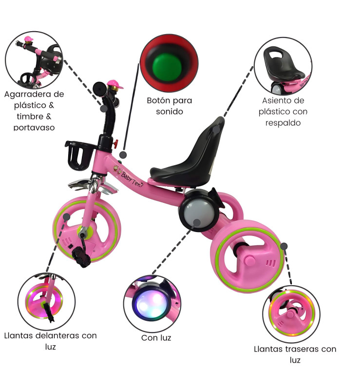Foto 2 | Triciclo Para Niños Esfera Musical Con Luz Y Sonido Hasta 25kg