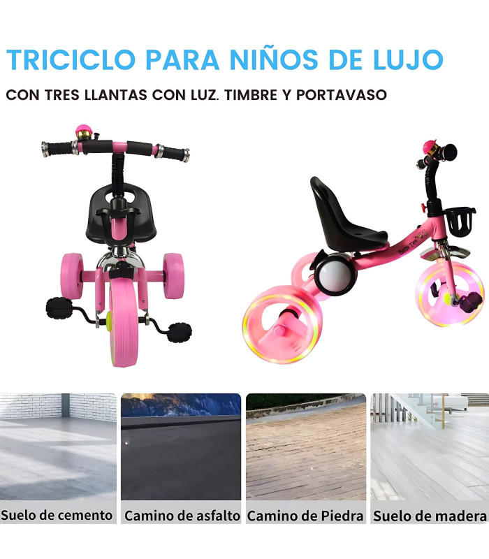 Foto 4 pulgar | Triciclo Para Niños Esfera Musical Con Luz Y Sonido Hasta 25kg
