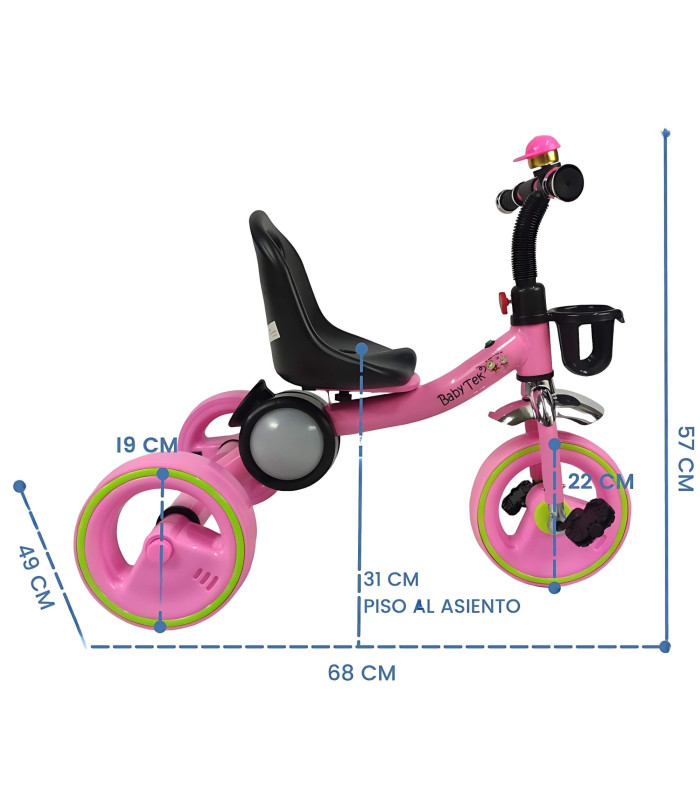 Foto 5 pulgar | Triciclo Para Niños Esfera Musical Con Luz Y Sonido Hasta 25kg