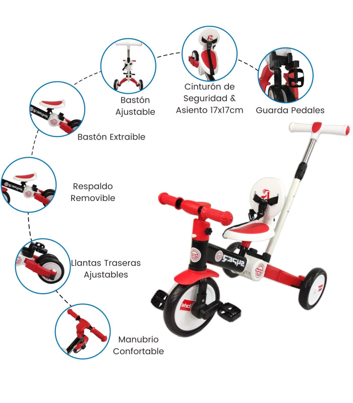 Foto 4 pulgar | Triciclo Para Niños 4 En 1 Bicicleta De Equilibrio Y Balance