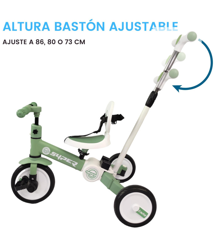 Foto 5 pulgar | Triciclo Para Niños 4 En 1 Bicicleta De Equilibrio Y Balance
