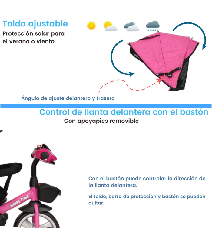 Foto 6 pulgar | Triciclo Genérica con Luz y Sonido para Niña