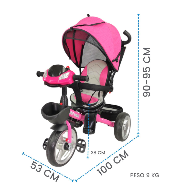 Foto 7 pulgar | Triciclo Genérica con Luz y Sonido para Niña