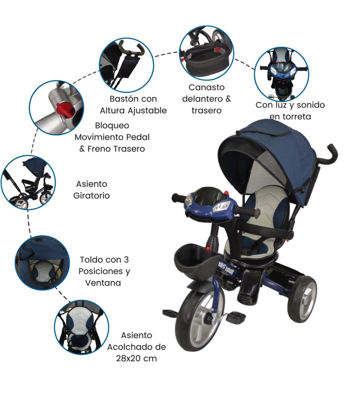 Foto 4 pulgar | Triciclo Genérica con Luz y Sonido para Niño