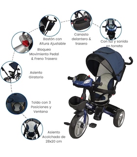 Foto 3 | Triciclo Genérica con Luz y Sonido para Niño