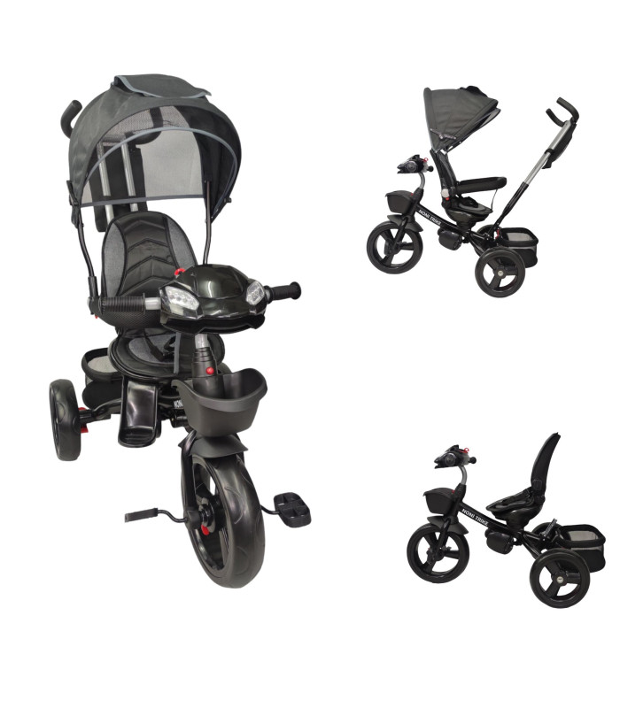 Foto 2 pulgar | Triciclo para Niños 7 en 1 con Luz Sonido Asiento Giratorio 360 Negro