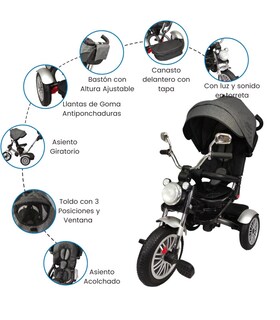 Foto 3 | Triciclo Genérica color Gris para Niño