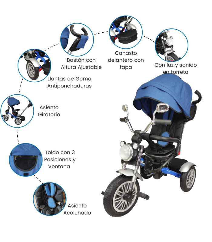 Foto 4 pulgar | Triciclo Genérica color Azul para Niño