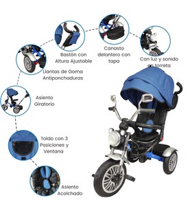 Foto 3 | Triciclo Genérica color Azul para Niño