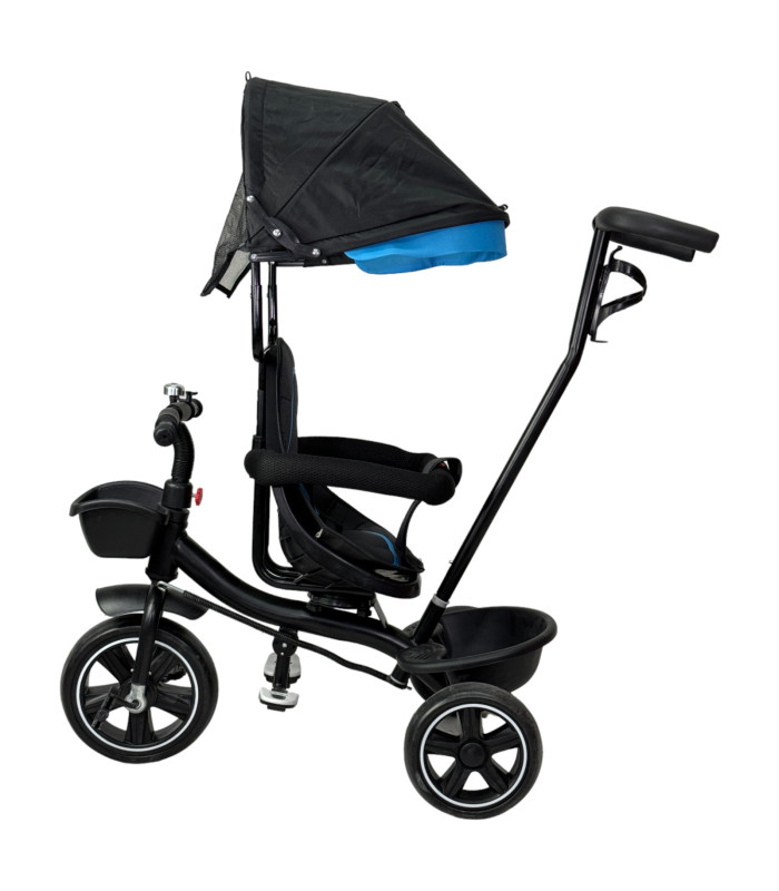 Foto 3 pulgar | Triciclo Para Niños Giratorio 360 Con Empuje, Barra Y Cajuela Azul