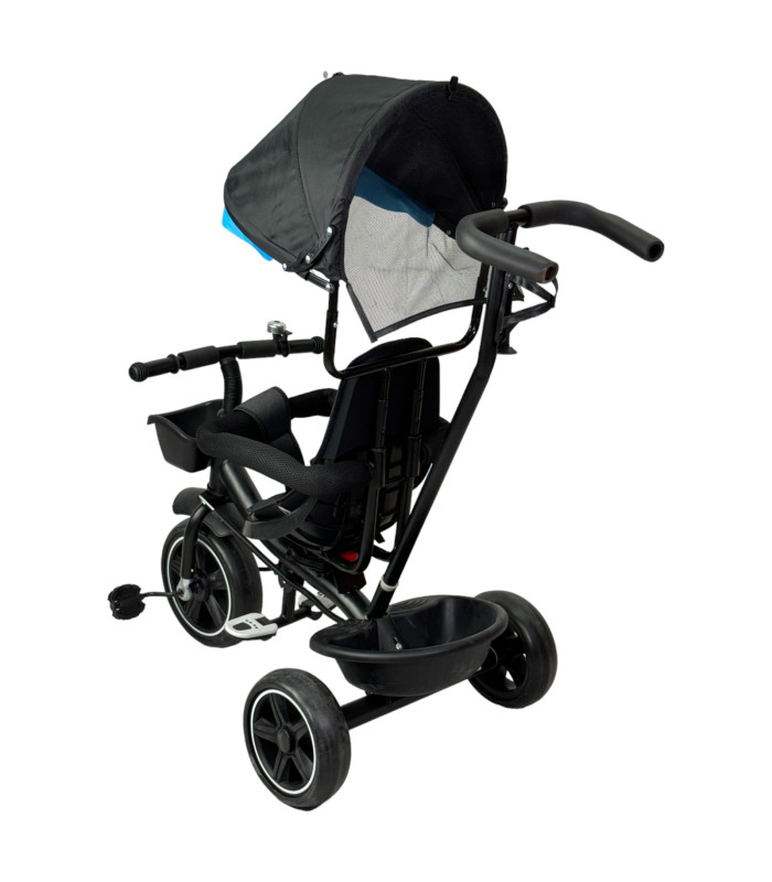 Foto 4 pulgar | Triciclo Para Niños Giratorio 360 Con Empuje, Barra Y Cajuela Azul