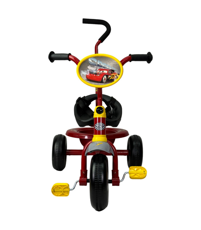 Foto 4 pulgar | Triciclo Para Niños Cars Bastón con Cinturon 3 Puntos, Canasta Rojo