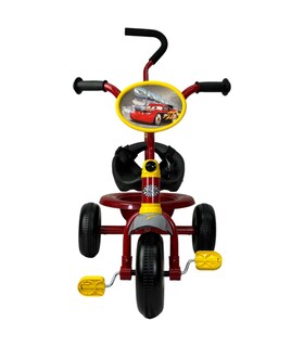 Foto 3 | Triciclo Para Niños Cars Bastón con Cinturon 3 Puntos, Canasta Rojo