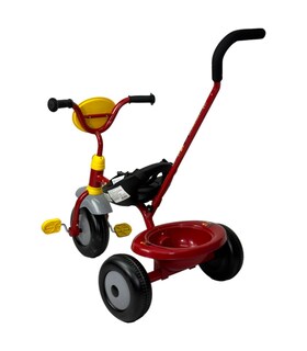 Foto 4 | Triciclo Para Niños Cars Bastón con Cinturon 3 Puntos, Canasta Rojo