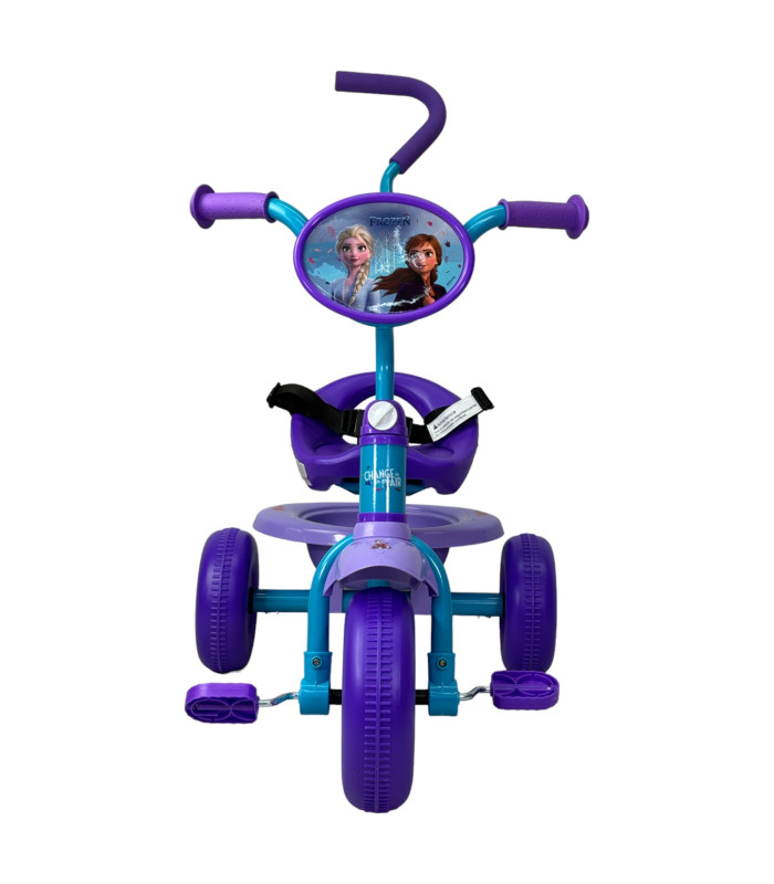 Foto 4 | Triciclo Para Niños Frozen Bastón con Cinturon 3 Puntos, Canasta Azul