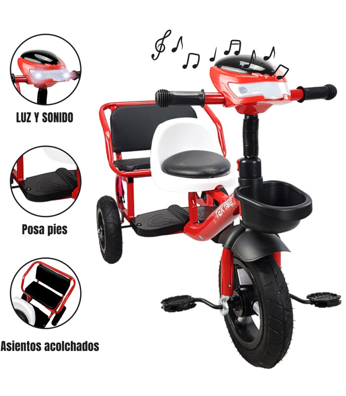Foto 3 pulgar | Triciclo para Niños con Llantas de Goma con Luz Y Sonido