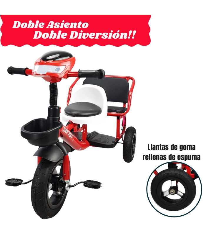 Foto 4 pulgar | Triciclo para Niños con Llantas de Goma con Luz Y Sonido