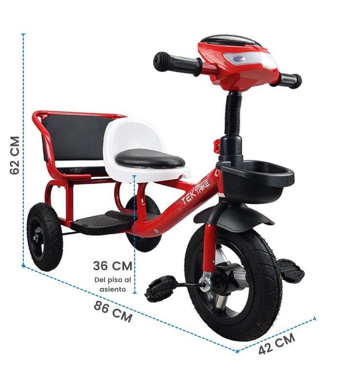Foto 4 | Triciclo para Niños con Llantas de Goma con Luz Y Sonido
