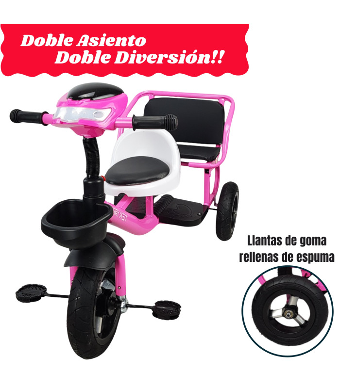 Foto 4 pulgar | Triciclo para Niños Llantas de Goma Rellenas con Luz Y Sonido