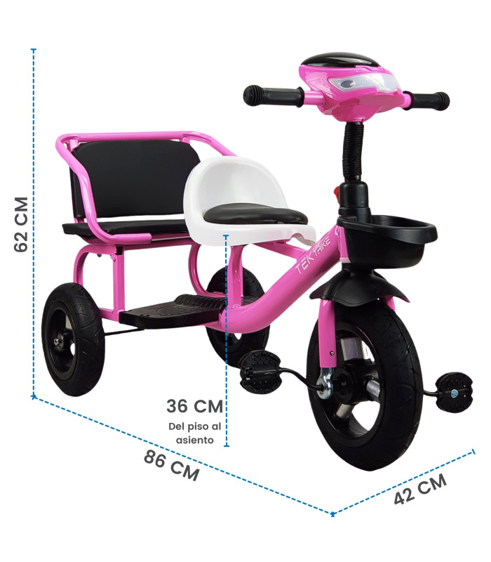 Foto 4 | Triciclo para Niños Llantas de Goma Rellenas con Luz Y Sonido